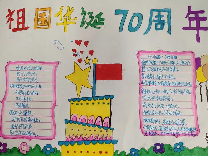 新中国成立70周年庆典手抄报 70周年手抄报