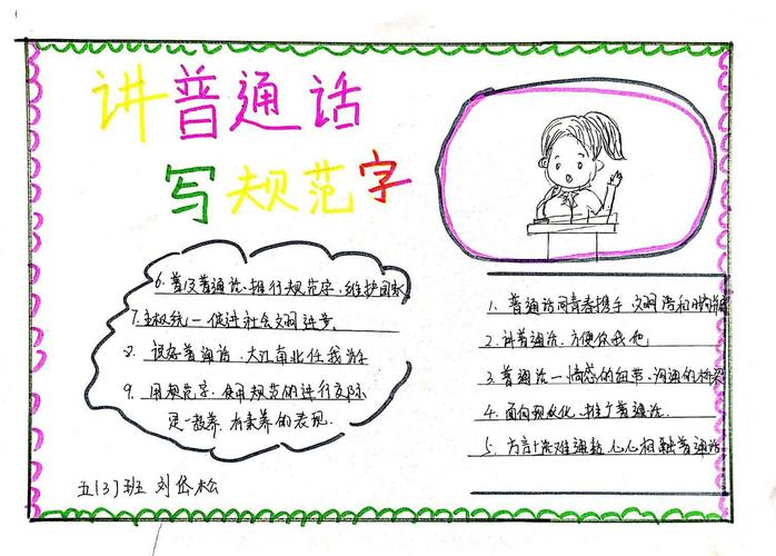 说普通话写规范字做中国娃手抄报 写规范字手抄报