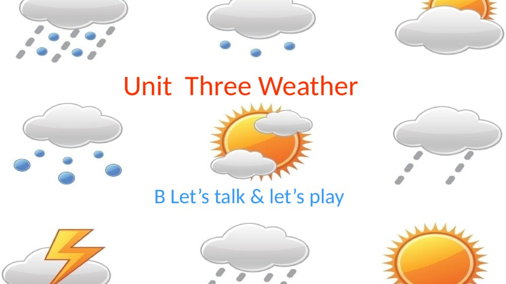 四年级英语下册 Unit  Three Weather B Let’s talk & let’s play PPT课件