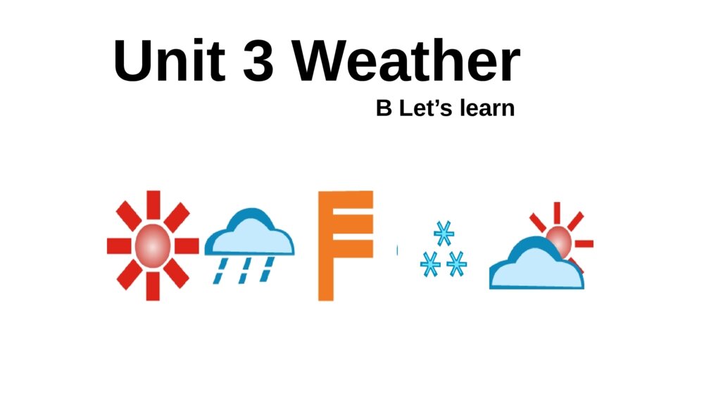 四年级英语下册 Unit  3  Weather B Let’s learn PPT课件