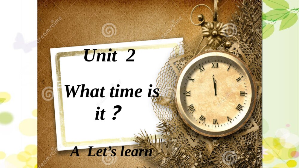 四年级英语下册 Unit 2 What time is it A  Let’s learn PPT课件