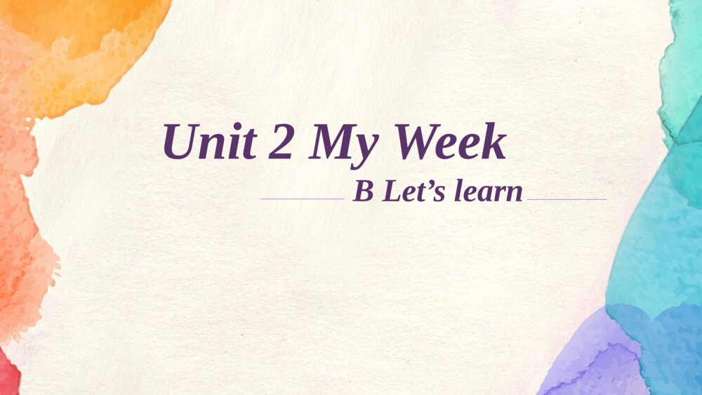 五年级英语上册 Unit 2 My Week B Let’s learn课件PPT3