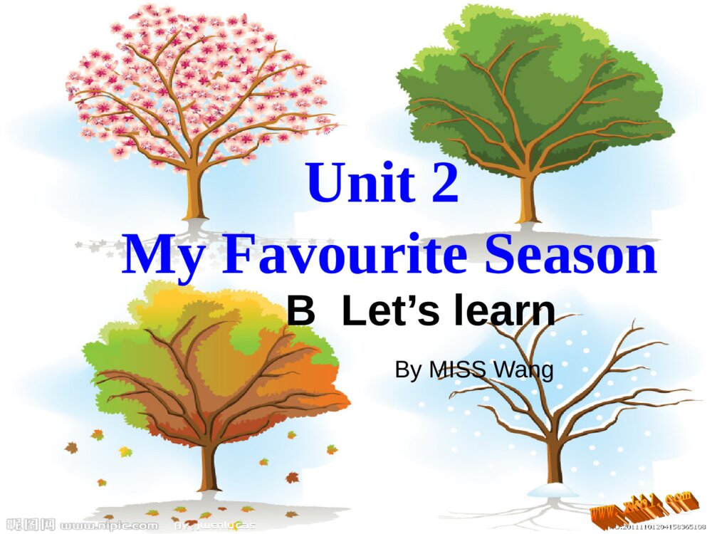 五年级英语下册 Unit 2 My favourite season B  Let’s learn 教学课件PPT