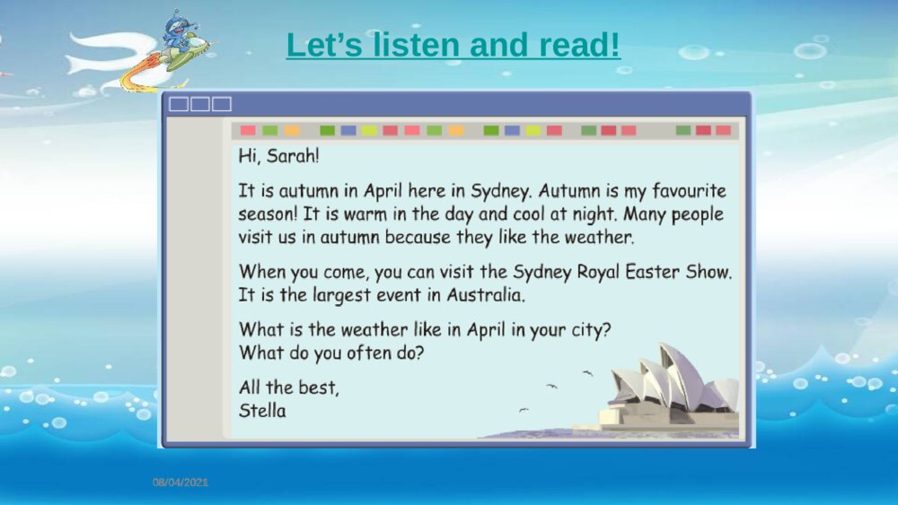 五年级英语下册 Recycle 1 Sarah will visit Sydney in April教学课件PPT6