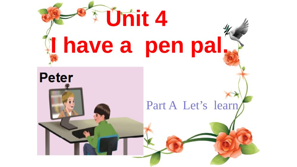 六年级英语上册 Unit4  I have a pen pal Part A  Let’s  learn 课件PPT1